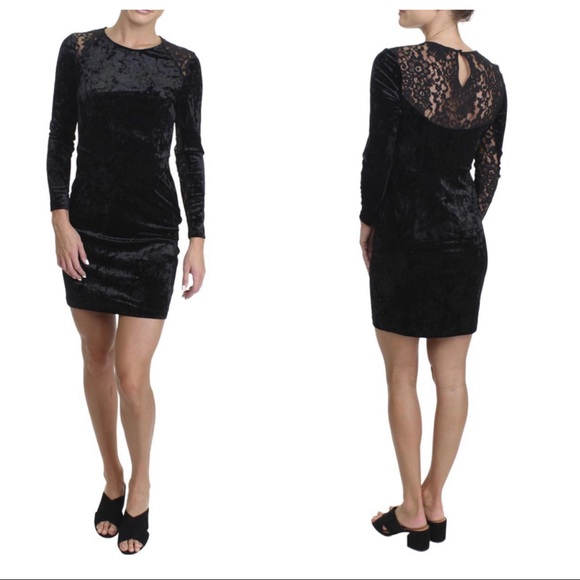 Juicy Couture Dresses & Skirts - Juicy Couture Black Label Velour Lace-Back Dress